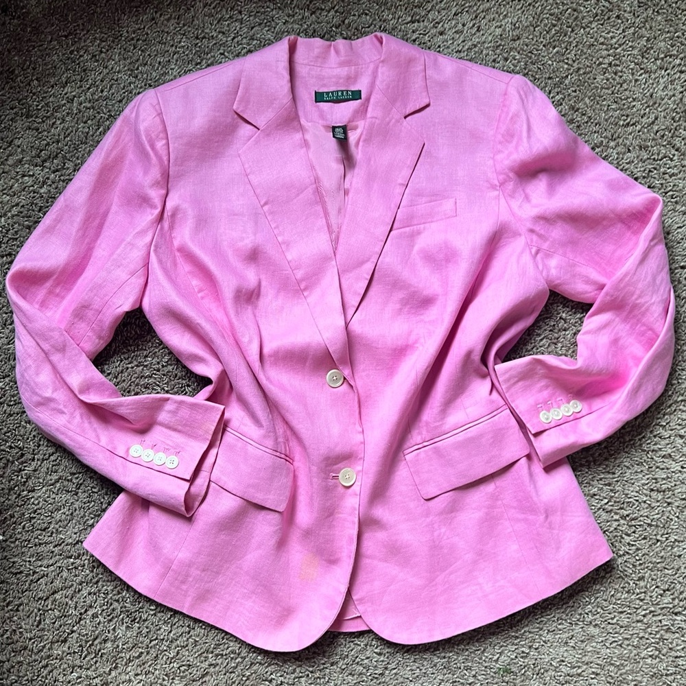 Ralph Lauren Bright Pink Barbie Blazer. Size 16w